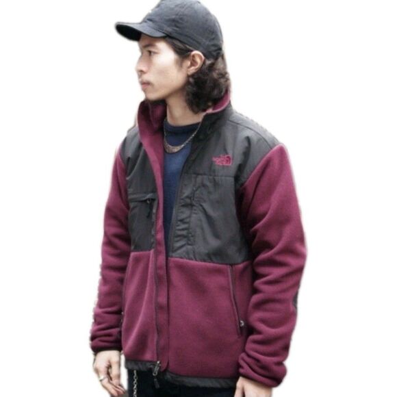 🧥 The North Face Men’s Retro Denali Fleece Jacket Black/burgundy Size L - Picture 1 of 10